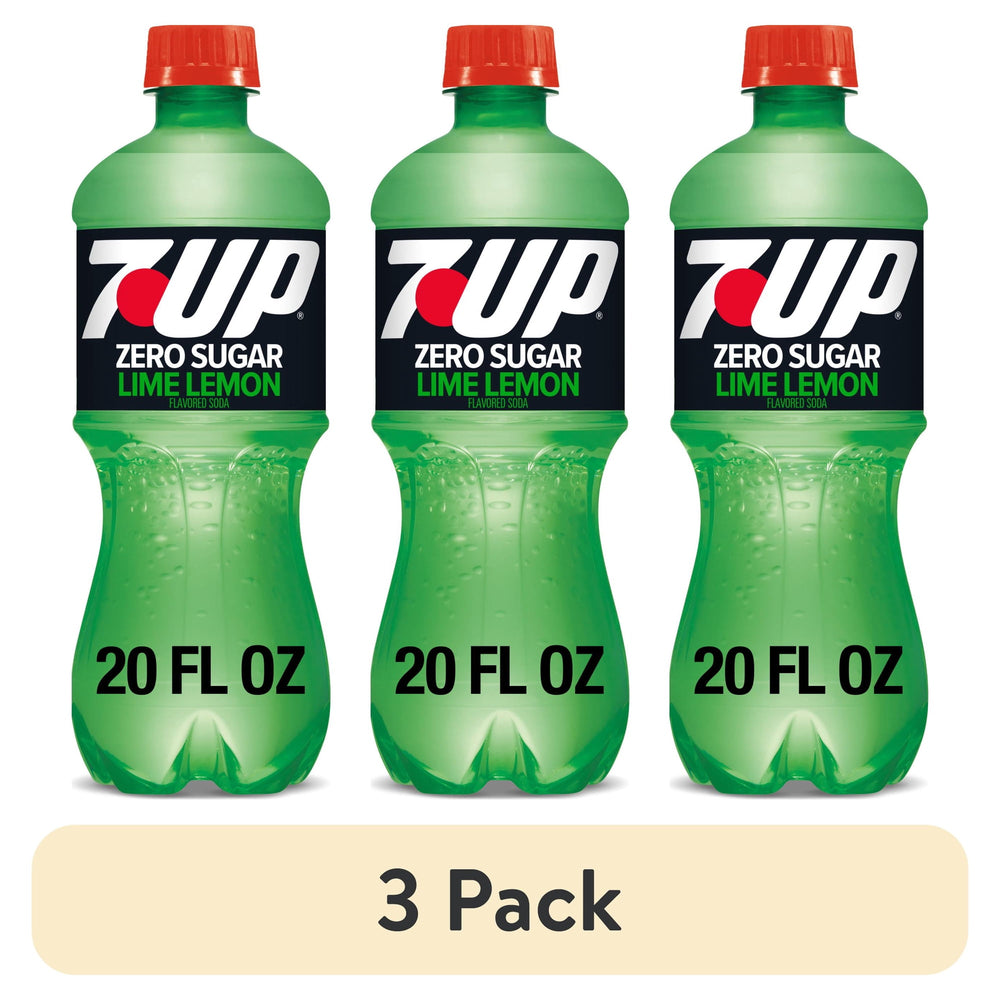 7UP Lime Lemon Zero Sugar sin cafeína · Refresco · 3 botellas de 591 ml