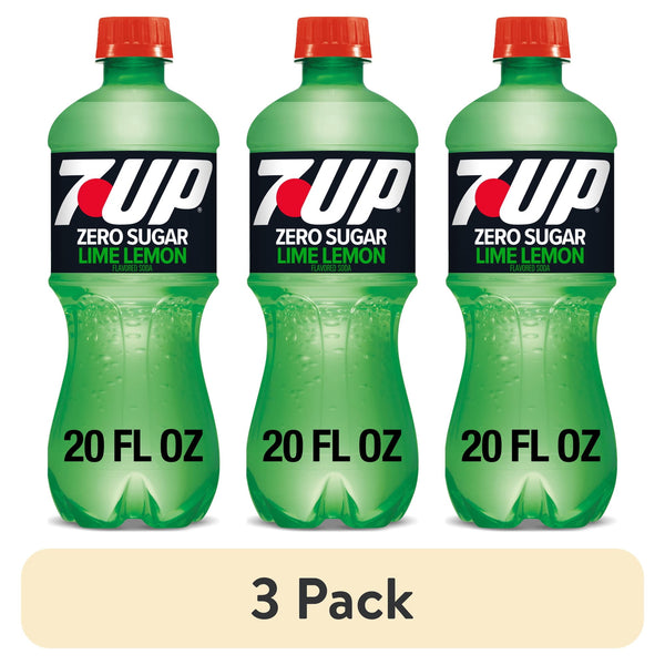 7UP Lime Lemon Zero Sugar sin cafeína · Refresco · 3 botellas de 591 ml