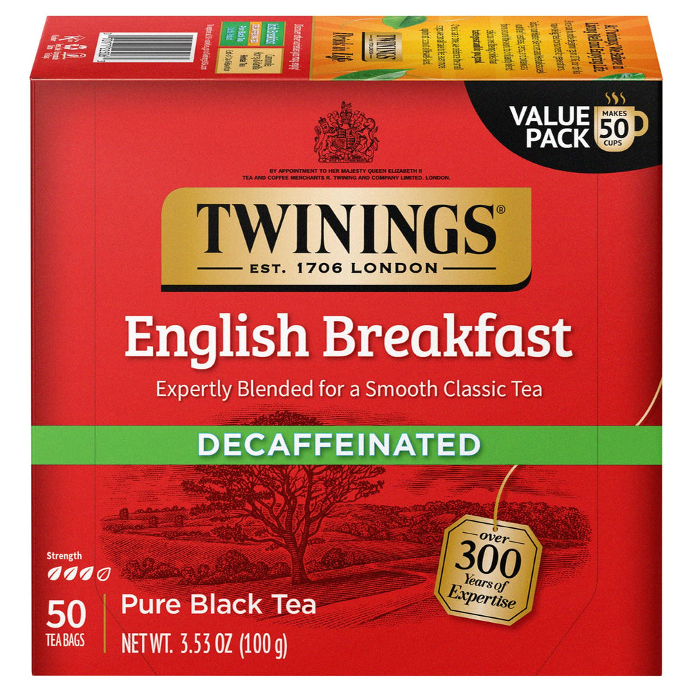 Twinings English Breakfast Decaffeinated Pure Black Tea · Té · 50 pzas