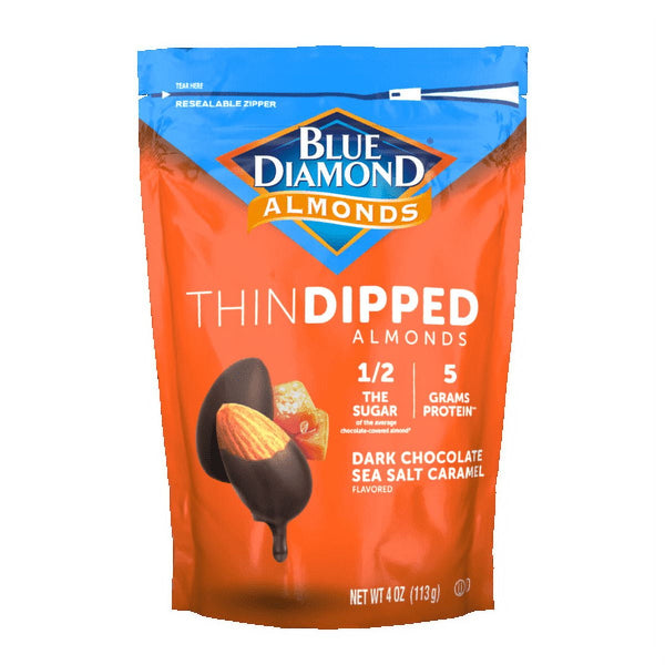 Blue Diamond Dark Chocolate Sea Salt Caramel Thin Dipped · Caramelos · 113 g · bolsa