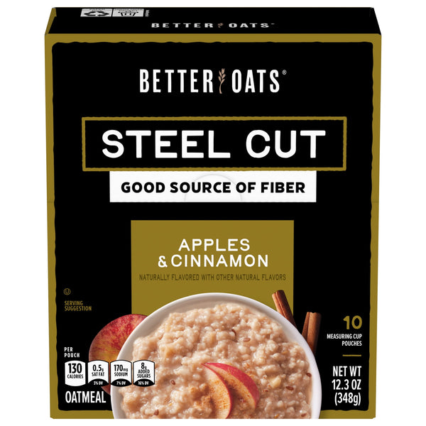 Better Oats Steel Cut Apples and Cinnamon · Cereal · 349 g · sobres