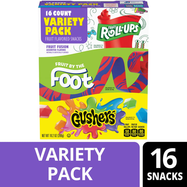 Fruit Roll-Ups, Fruit by the Foot y Gushers · 289 g