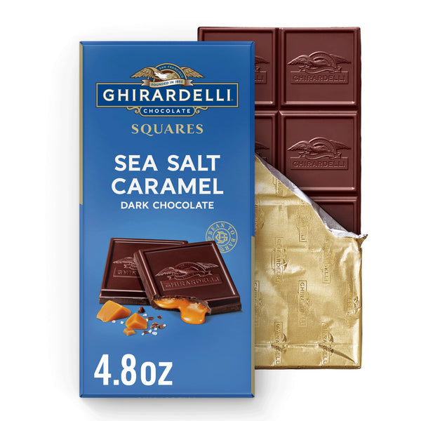 GHIRARDELLI Sea Salt Caramel Dark Chocolate SQUARES Bar · Caramelos · 136 g