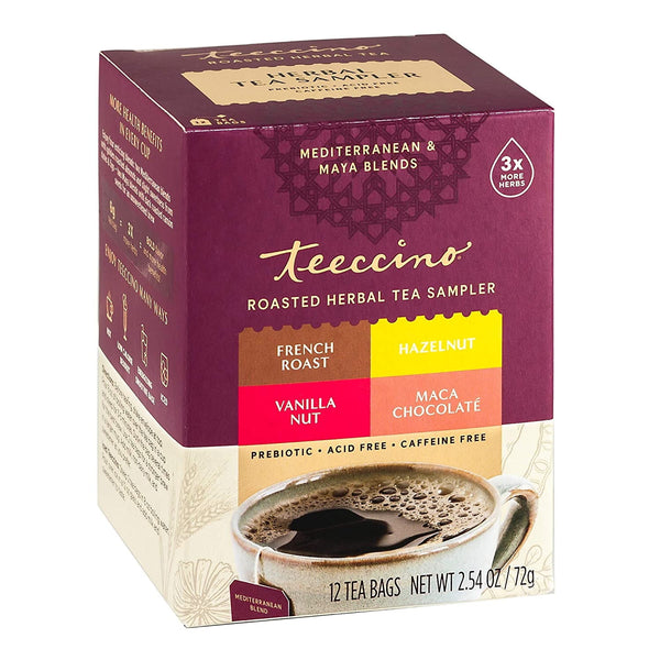 Teeccino Roasted Herbal Tea Sampler 4 Caffeine Free · Té
