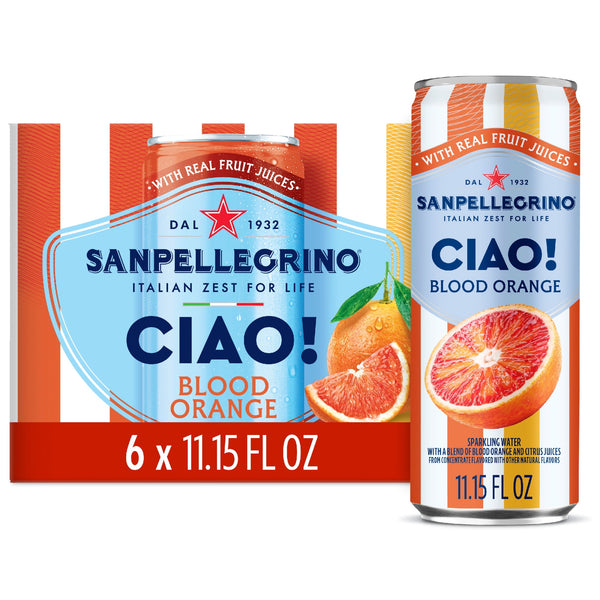 Sanpellegrino CIAO Blood Orange with Real Fruit Juices: · Agua mineral · 6 pack