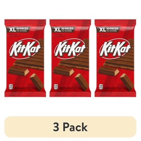 Kit Kat Milk Chocolate Wafer Bar · Galletas · 3 pack de 122 g · XL