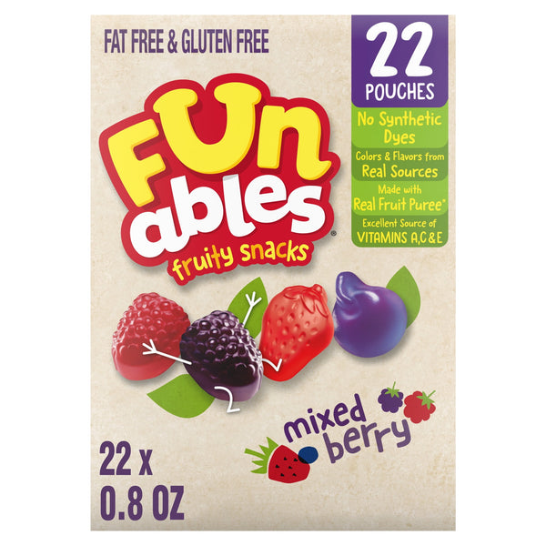 Funables Fruity Mixed Berry · Gomitas · 22 pzas de 23 g