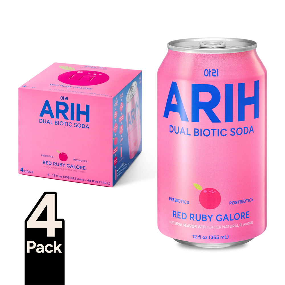 ARIH Dual Biotic Soda Red Ruby Galore · Refresco · 4 pack de 355 ml