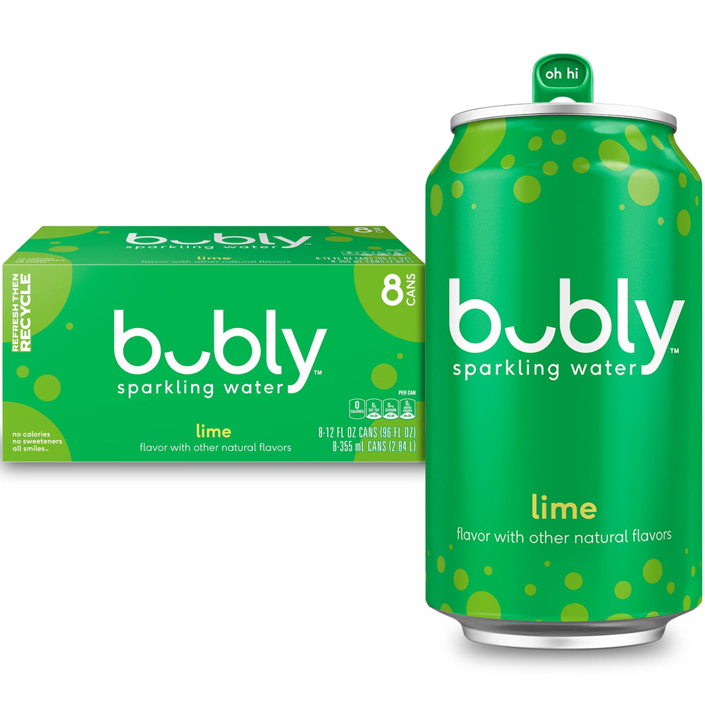 bubly Lime Zero Sugar · Agua mineral · 8 pzas de 355 ml