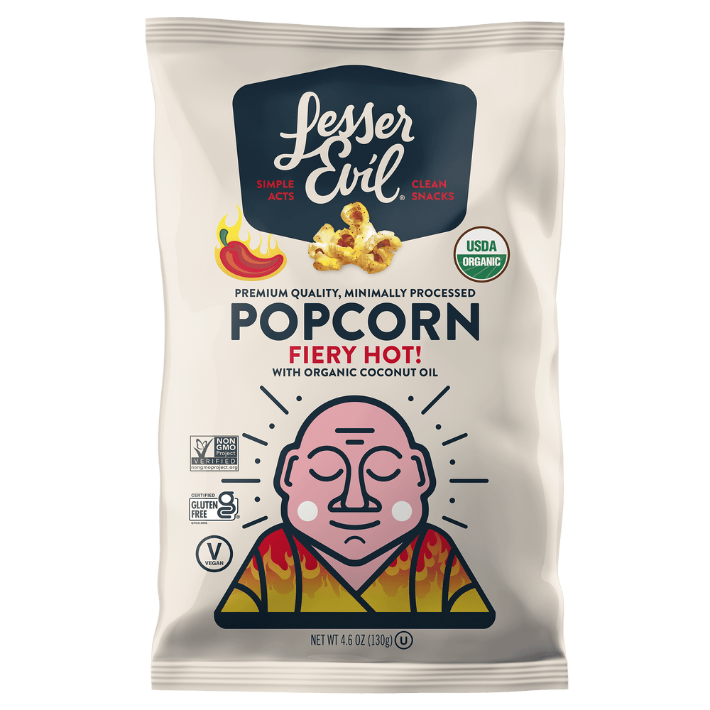 LesserEvil Organic Fiery Hot with Coconut Oil · Palomitas · 130 g