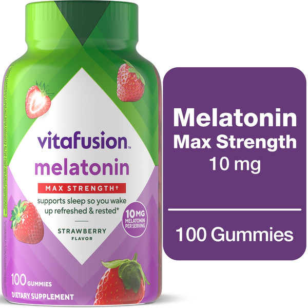 Vitafusion Melatonina Max Strength · Gomitas para dormir · 100 unidades