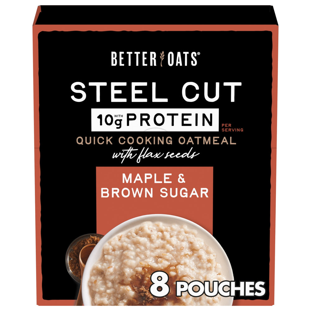 Better Oats Steel Cut Protein with Flax Seeds 8 Instant · Cereal · 360 g · sobres