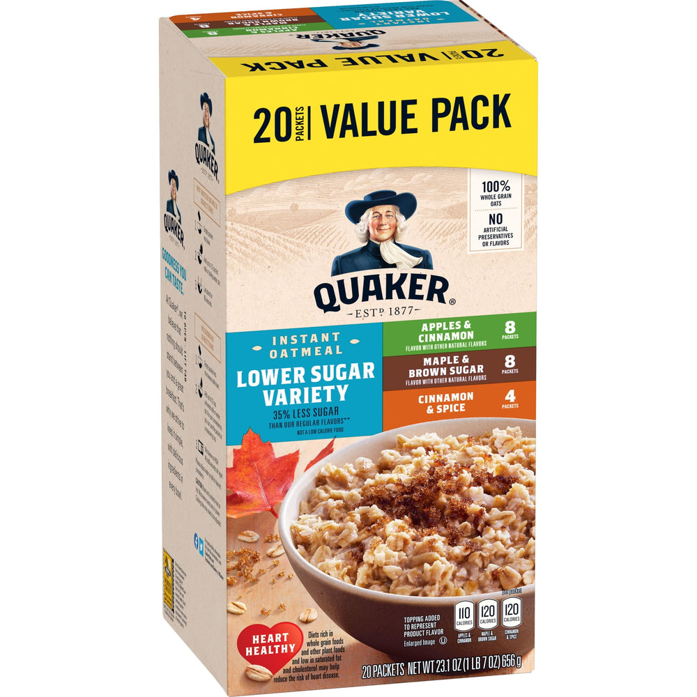 Quaker Lower Sugar Variety · Cereal · 20 sobres de 33 g