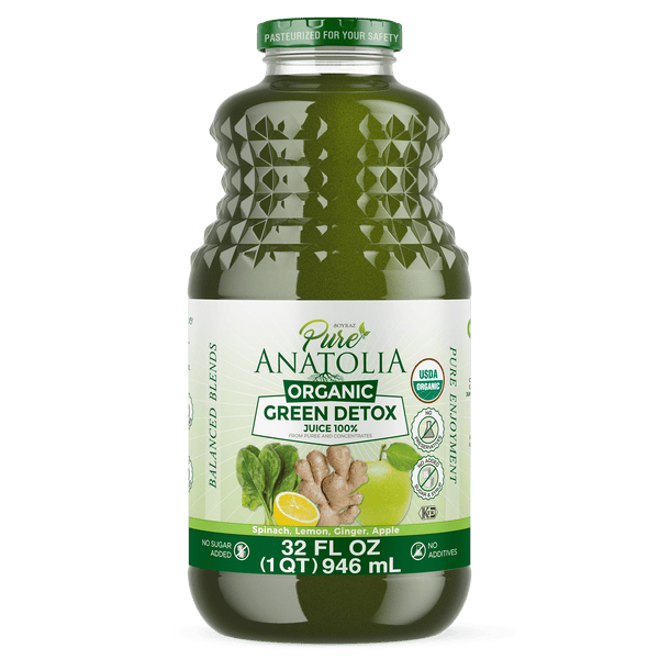 Pure Anatolia Organic Green Detox Juice Spinach Apple · Bebida · 946 ml · botella