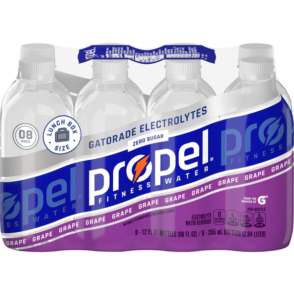 Propel Enhanced Water Grape Zero Zero Sugar · Bebida · 8 pzas de 355 ml