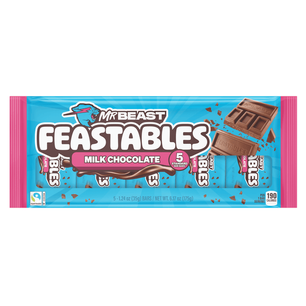Feastables MrBeast Milk Chocolate Bar · Caramelos · 5 pzas de 35 g