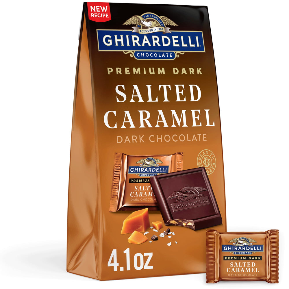 GHIRARDELLI PREMIUM DARK Salted Caramel Dark Chocolate · Caramelos · 116 g · bolsa