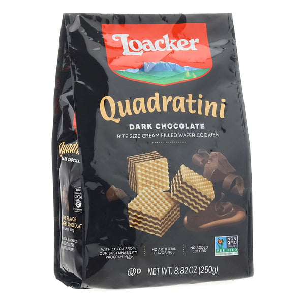 Loacker Quadratini Dark Chocolate Wafer · Galletas · 250 g