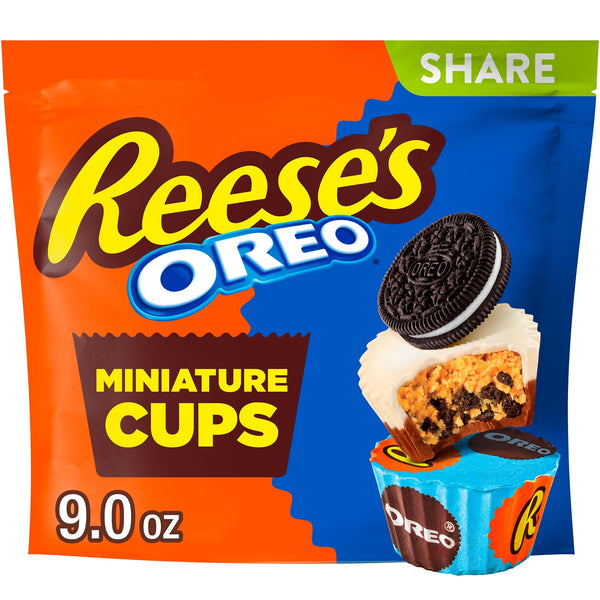 Reese's OREO Miniatures Milk Chocolate and White Creme · Galletas · 255 g · vasos