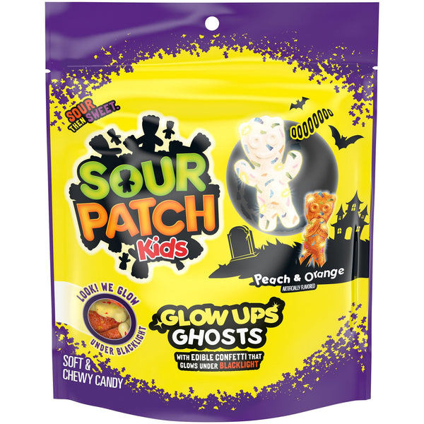SOUR PATCH KIDS Glow Ups Ghosts Soft & Gummy Halloween · Gomitas · 237 g