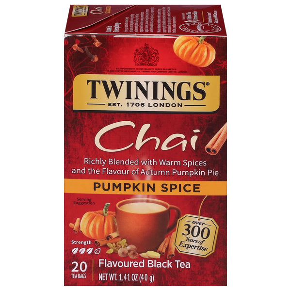 Twinings Pumpkin Spice Chai Black Tea Bags ( · Té · 20 pzas