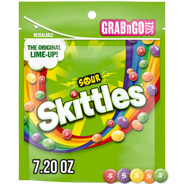 Skittles Sour Grab N Go · Caramelos · 204 g · bolsa