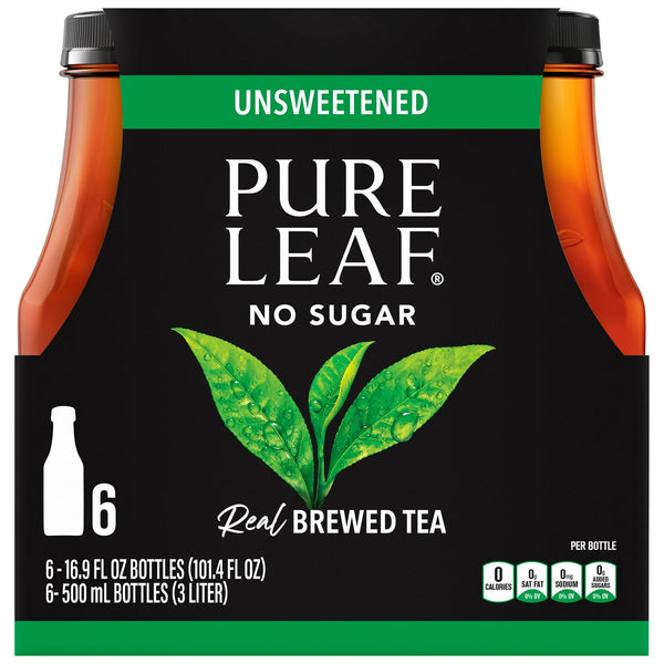 Lipton Pure Leaf Unsweetened Real Brewed Black · Té · 6 botellas de 500 ml