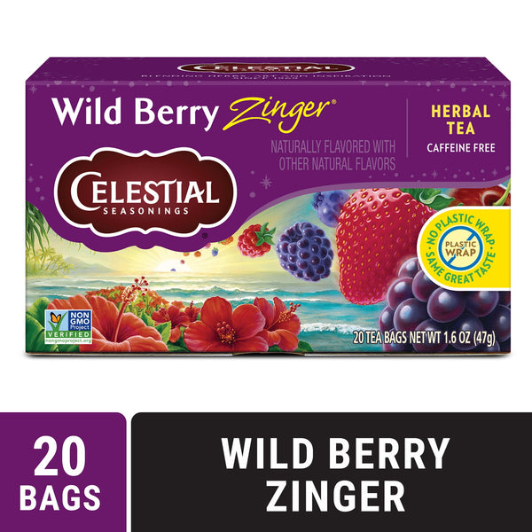 Celestial Seasonings Wild Berry Zinger Caffeine-Free · Salsa y sazonador · 20 pzas