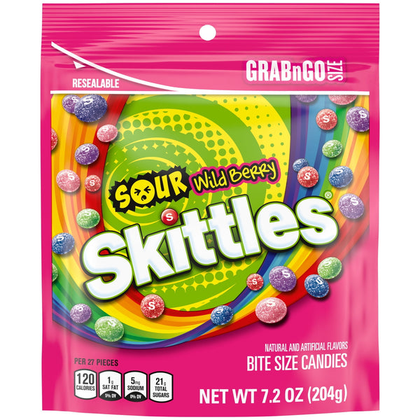 Skittles Sours Wild Berry Grab N Go · Caramelos · 204 g · bolsa