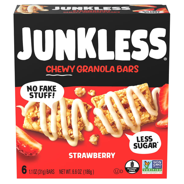 JUNKLESS Strawberry sin gluten · Barras · 6 pzas de 31 g