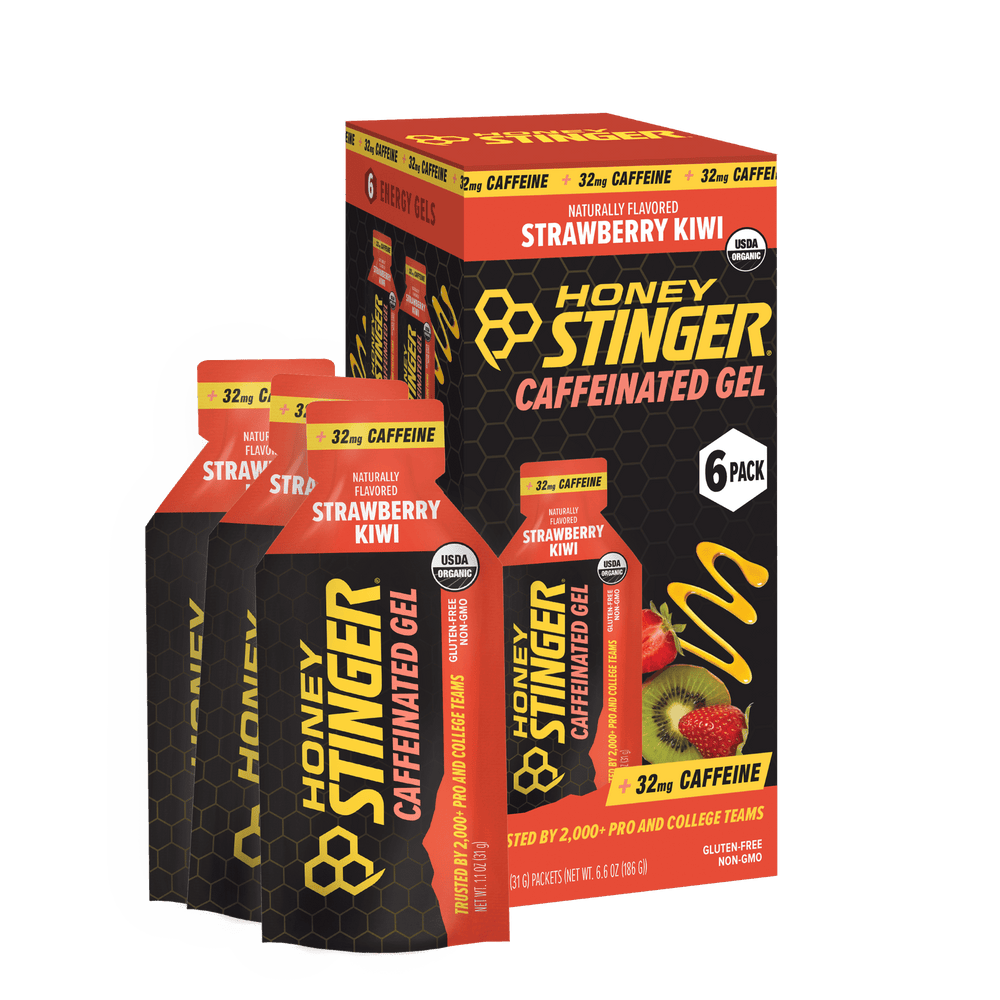 Honey Stinger Organic Caffeinated Energy Gel Strawberry Kiwi sin gluten · Bebida energética · 6 pzas de 31 g