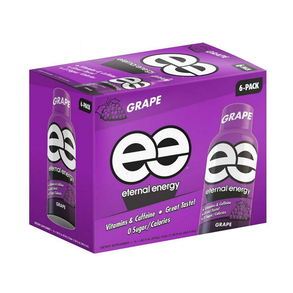 Eternal Energy Premium Energy Shot Grape · Bebida energética · 6 pzas de 57 ml
