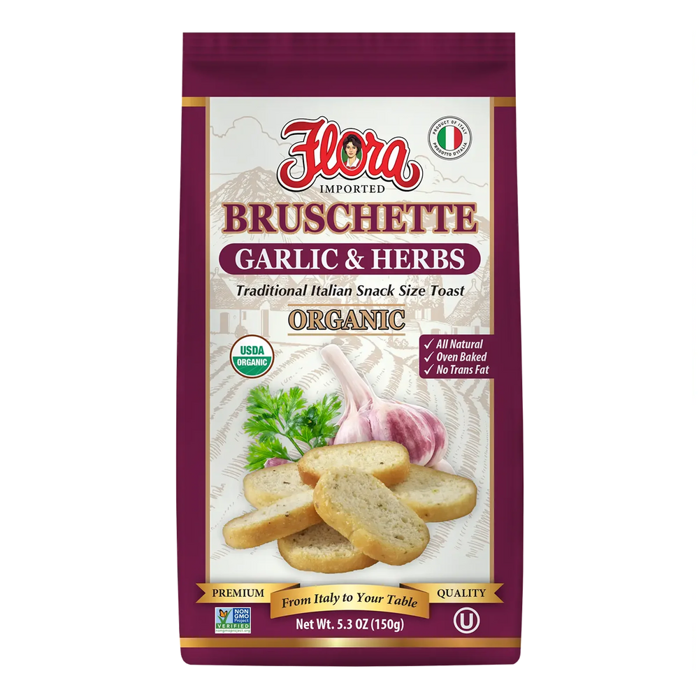 Garlic & Herbs Bruschette · Galletas saladas