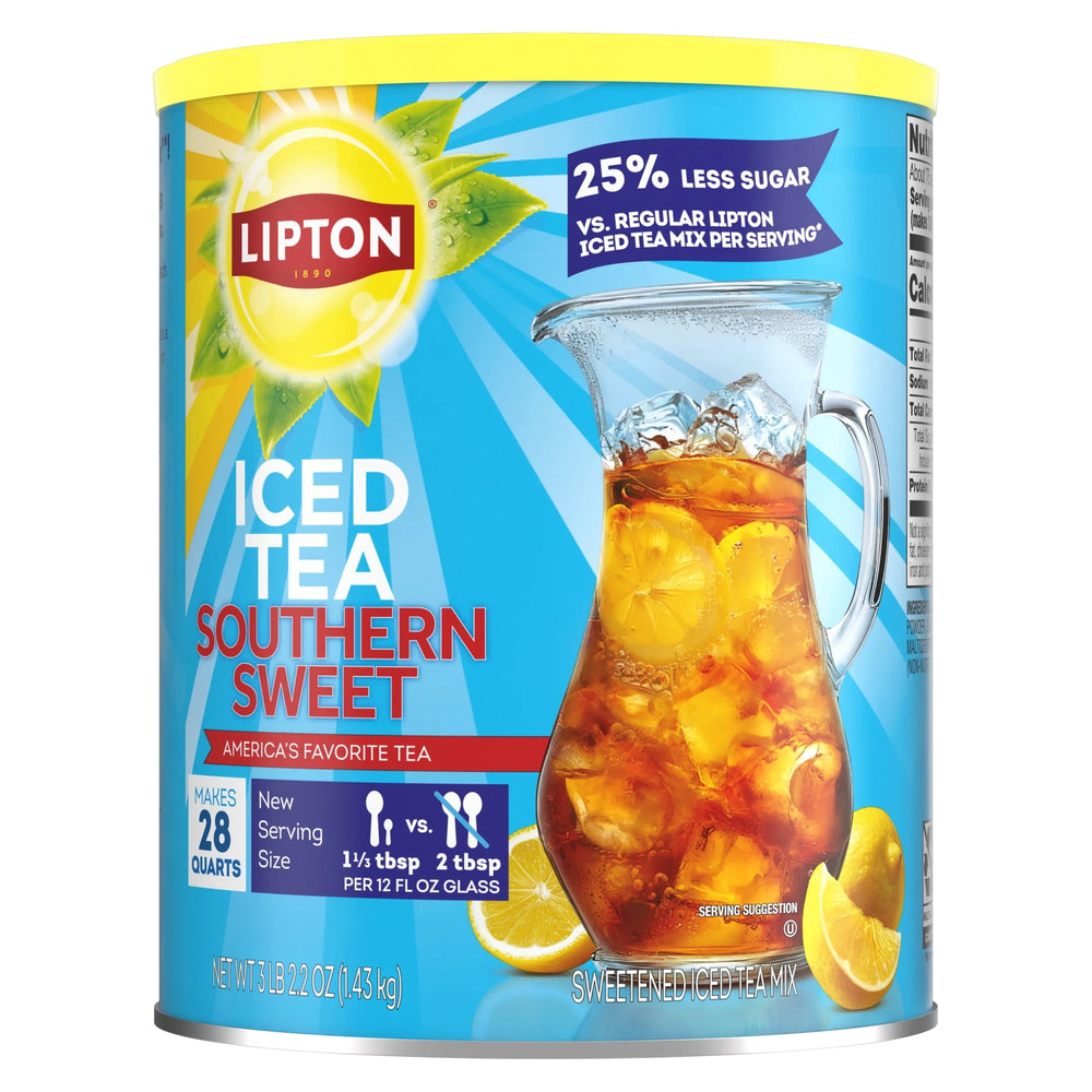 Lipton Reduced Sugar Southern Sweet Mix 28 Quarts · Té