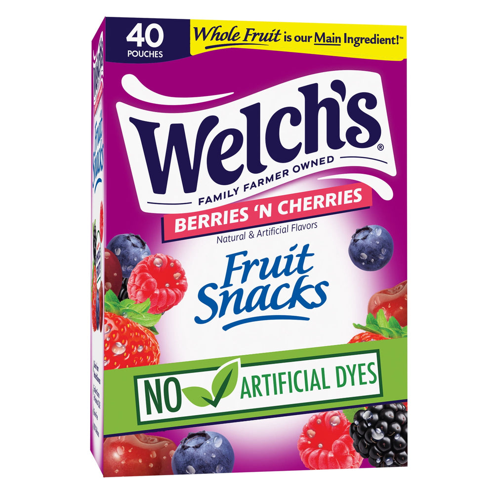 Welch's Fruit Berries 'N Cherries · Gomitas de fruta · 40 pzas de 23 g
