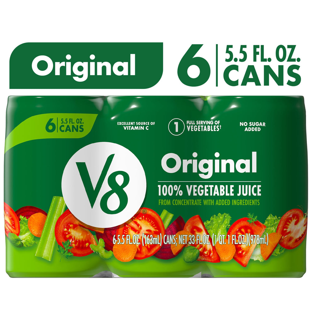 V8 Original 100% Vegetable Juice · Bebida · 6 pzas de 163 ml