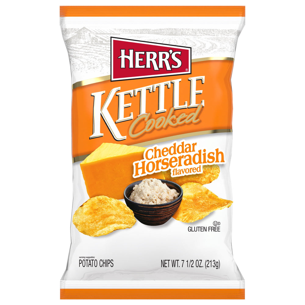 Herr's Kettle Cooked Cheddar Horseradish · Papas · 213 g