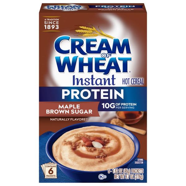 Cream of Wheat Protein Instant Maple Brown Sugar · Cereal · 6 sobres · 275 g