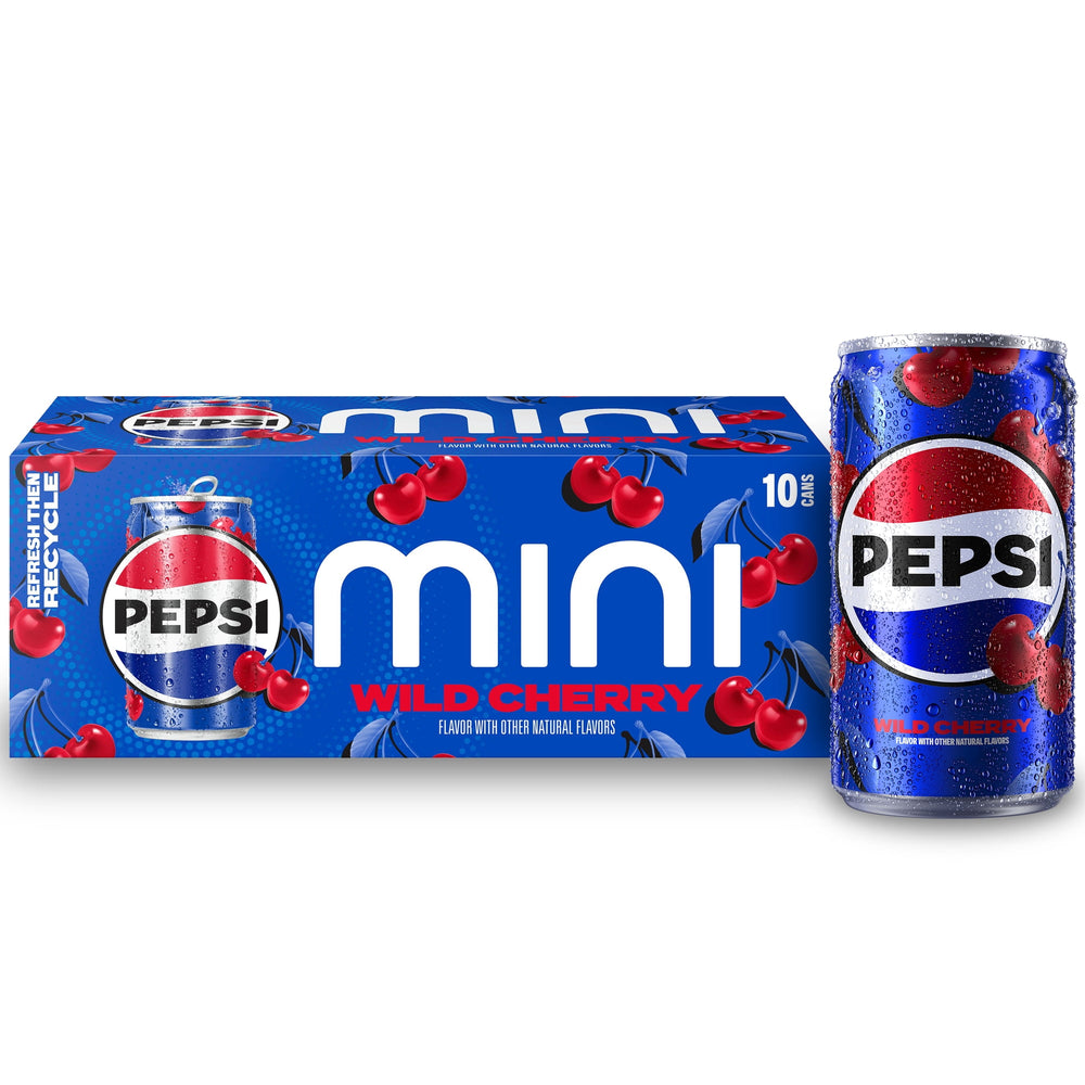 Pepsi Soda Wild Cherry mini · Refresco · 10 latas de 222 ml