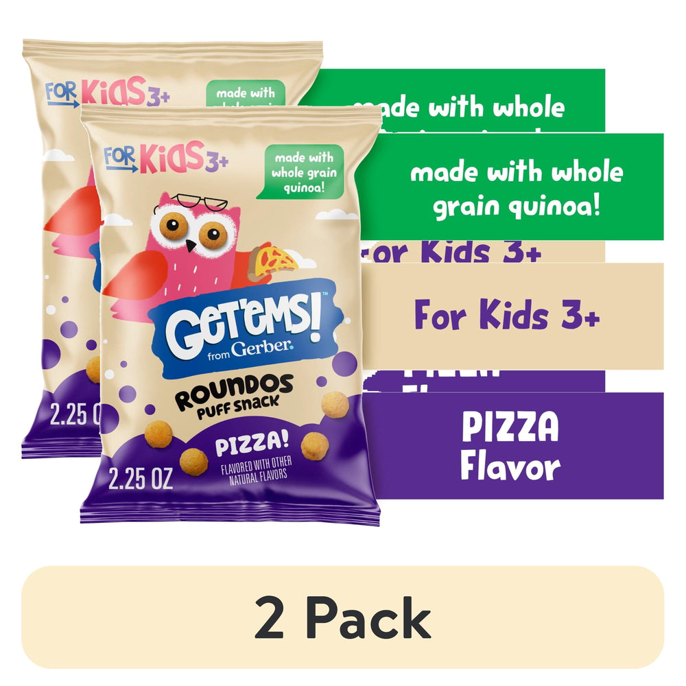 Get'ems from Gerber Pizza Roundos Puffs Calcium to · Frituras · 2 pack de 64 g