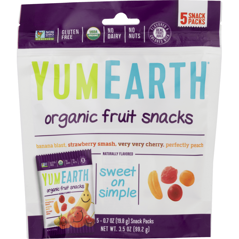 YumEarth Organic Fruit · Gomitas de fruta · 5 pzas de 99 g