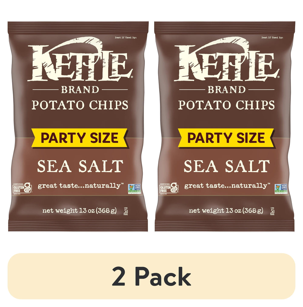 Kettle Brand Sea Salt · Papas · 2 pack de 369 g · tamaño fiesta