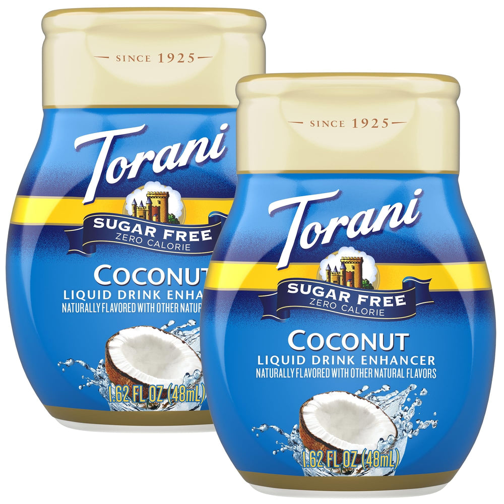 Torani Coconut Liquid Drink Enhancer sin azúcar · Bebida · 2 pack de 48 ml