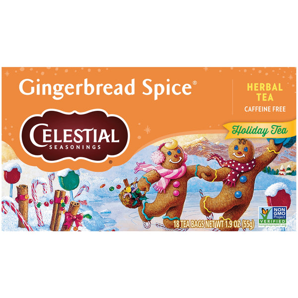 Celestial Seasonings Holiday Caffeine-Free Gingerbread · Salsa y sazonador · 18 pzas