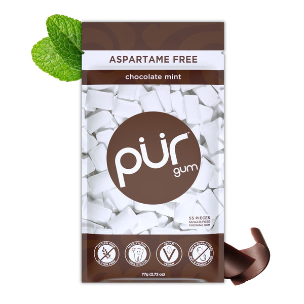 PUR Chocolate Mint Aspartame Free Sugar Free · Chicles y mentas · 55 pzas