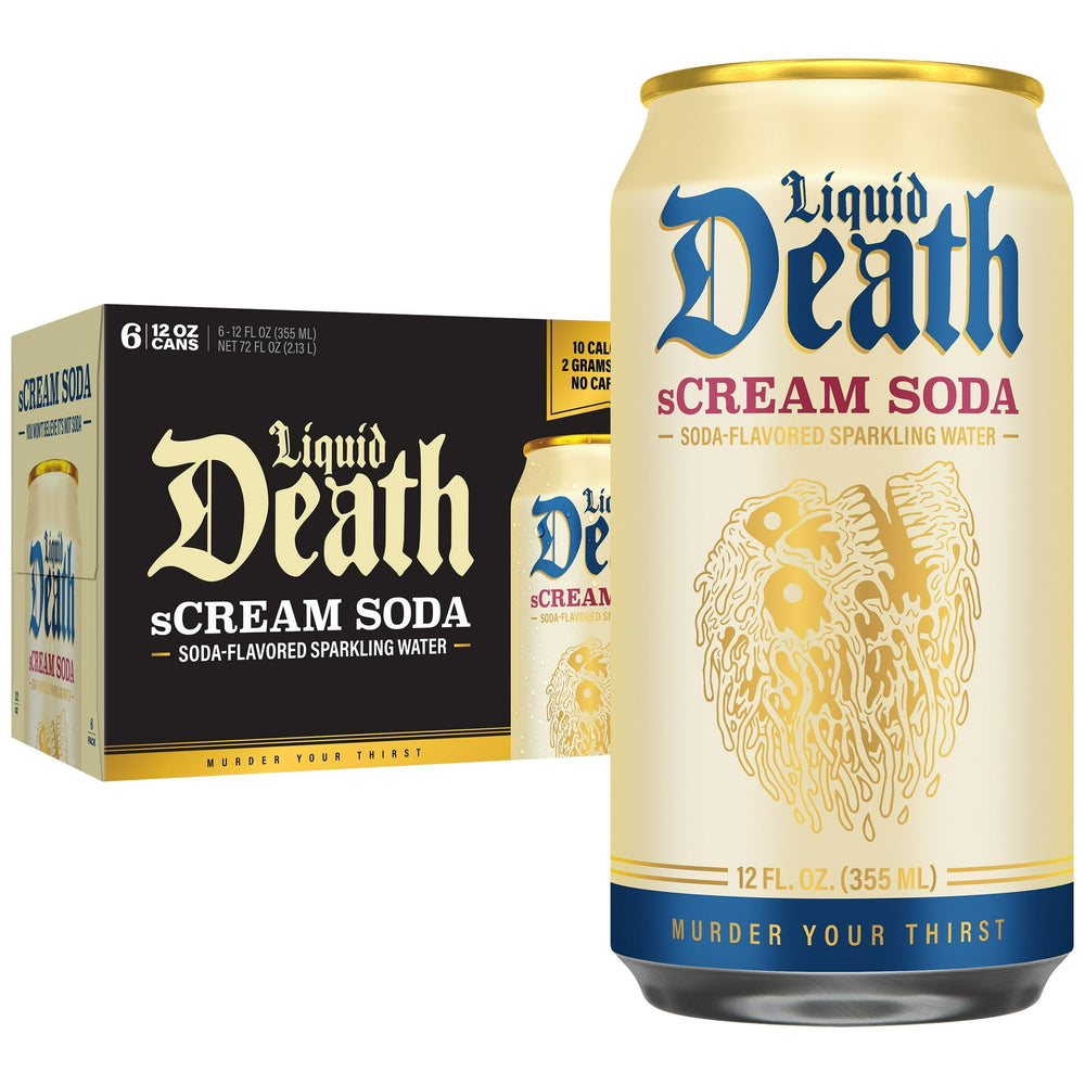 Liquid Death s'CREAM Soda · Agua mineral · 6 latas de 340 g