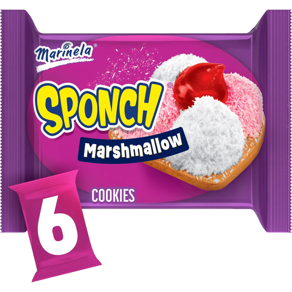 Marinela Sponch Coconut and Strawberry Marshmallow · Galletas · 270 g · bolsa