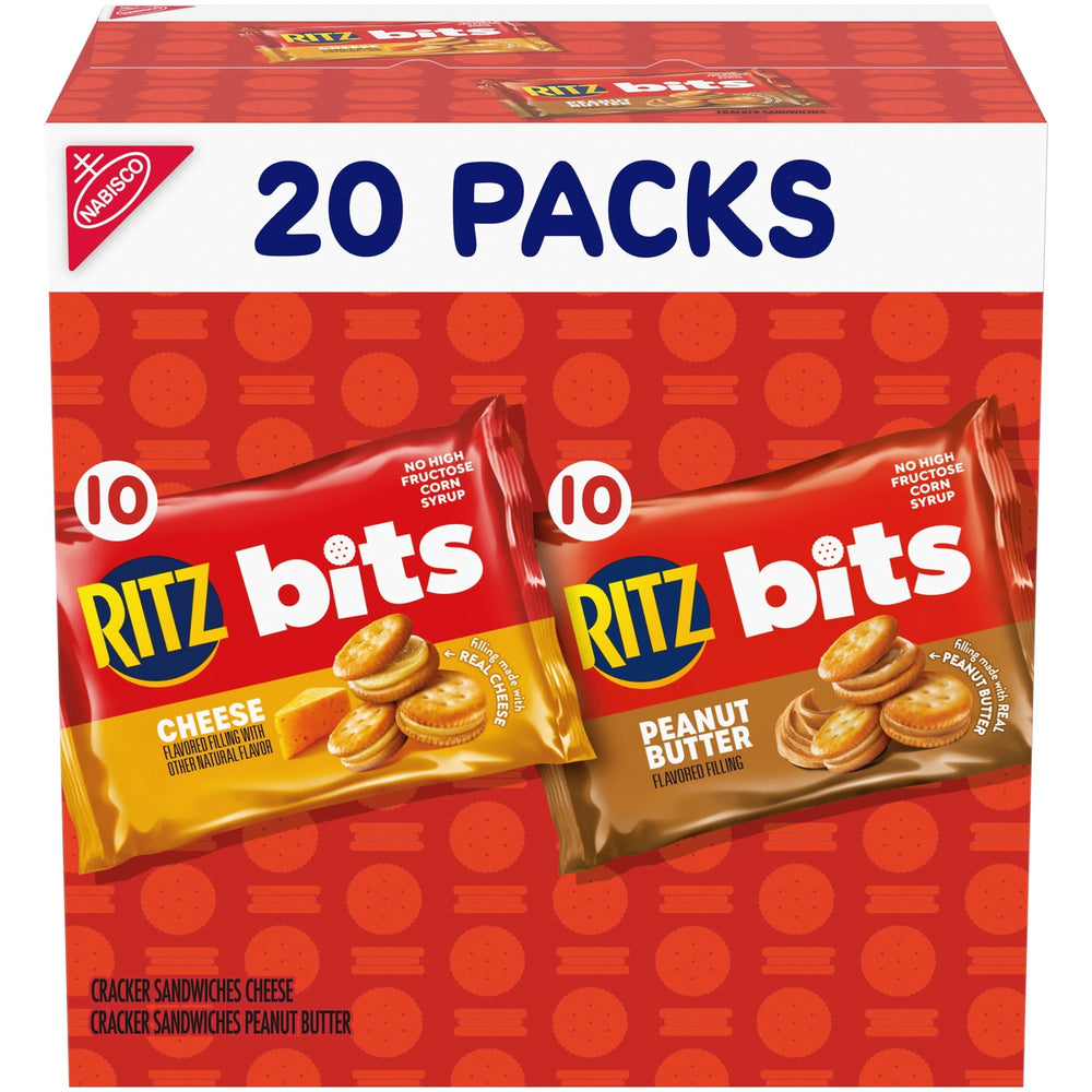 RITZ Bits Cheese and Peanut Butter Variety Pack 20 · Galletas saladas