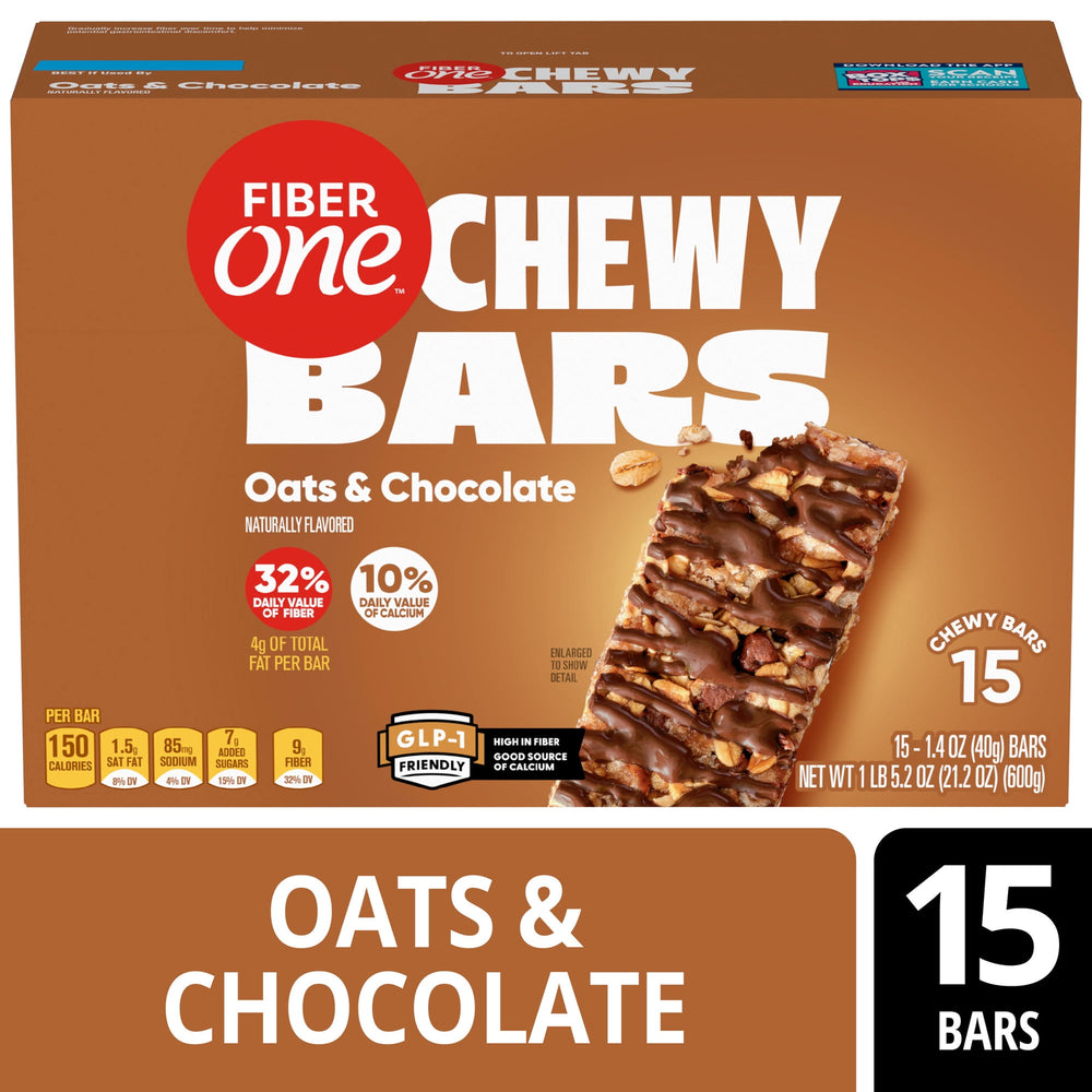 Fiber One Oats and Chocolate · Cereal · 15 pzas · 601 g