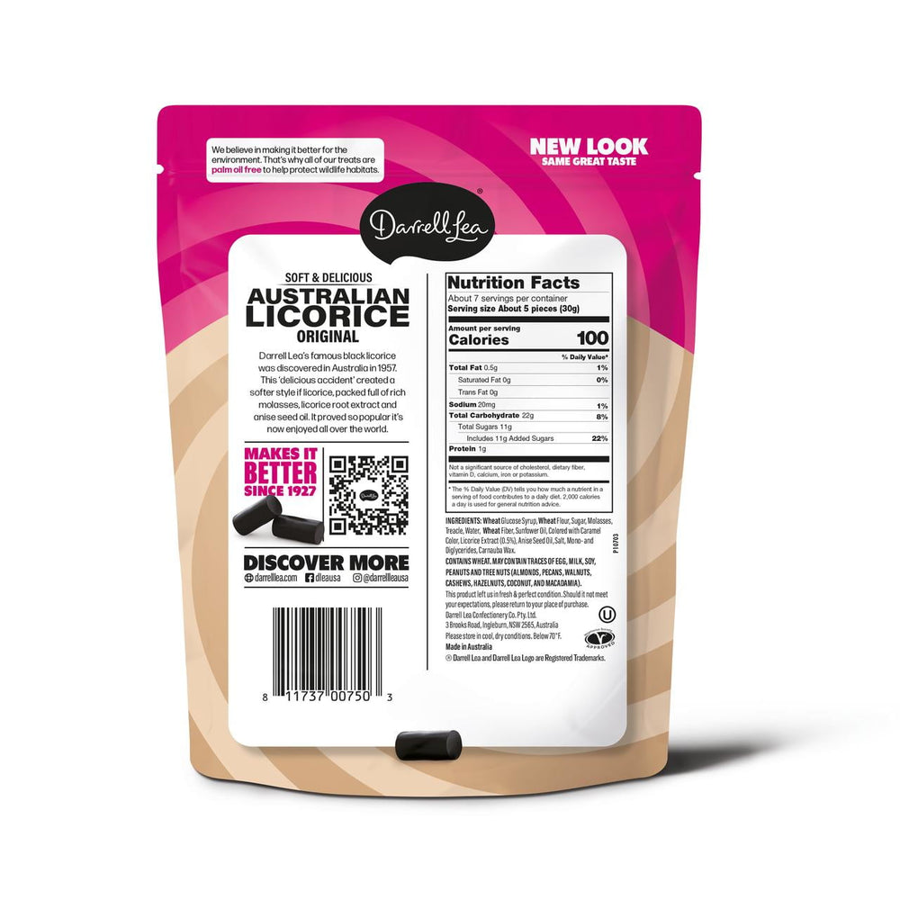 Darrell Lea Soft Eating Original Licorice · Gomitas · 198 g · bolsa
